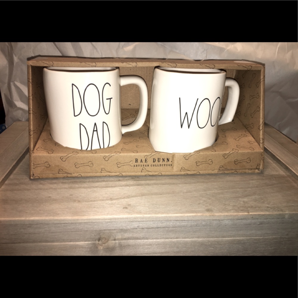 Rae Dunn by Magenta WOOF & DOG DAD Mugs